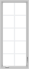WDMA 28x66 (27.5 x 65.5 inch) White Vinyl uPVC Crank out Casement Window with Colonial Grids