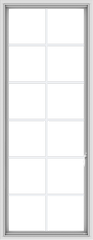 WDMA 28x72 (27.5 x 71.5 inch) White Vinyl uPVC Push out Casement Window with Colonial Grids