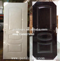 3 panel PVC laminated steel door with wooden edge on China WDMA