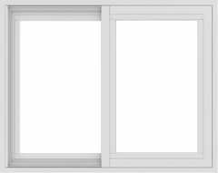 WDMA 30x24 (29.5 x 23.5 inch) Vinyl uPVC White Slide Window without Grids Exterior