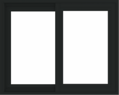 WDMA 30x24 (29.5 x 23.5 inch) Vinyl uPVC Black Slide Window without Grids Exterior
