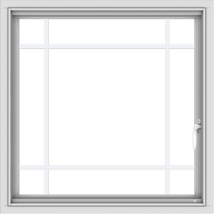 WDMA 30x30 (29.5 x 29.5 inch) Vinyl uPVC White Push out Casement Window with Prairie Grilles