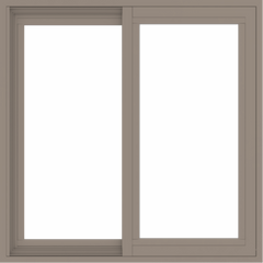 WDMA 30x30 (29.5 x 29.5 inch) Vinyl uPVC Brown Slide Window without Grids Exterior