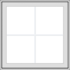 WDMA 30x30 (29.5 x 29.5 inch) White uPVC Vinyl Push out Awning Window with Colonial Grids Exterior