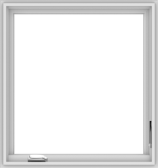 WDMA 30x32 (29.5 x 31.5 inch) White Vinyl uPVC Crank out Casement Window without Grids Interior