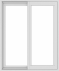 WDMA 30x36 (29.5 x 35.5 inch) Vinyl uPVC White Slide Window without Grids Exterior