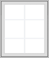 WDMA 30x36 (29.5 x 35.5 inch) White Vinyl uPVC Crank out Awning Window with Colonial Grids Exterior