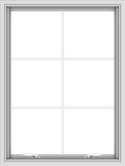 WDMA 30x40 (29.5 x 39.5 inch) White uPVC Vinyl Push out Awning Window with Colonial Grids Interior