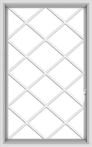 WDMA 30x48 (29.5 x 47.5 inch) uPVC Vinyl White push out Casement Window without Grids with Diamond Grills