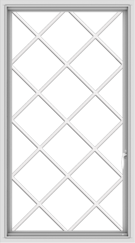 WDMA 30x54 (29.5 x 53.5 inch) uPVC Vinyl White push out Casement Window without Grids with Diamond Grills