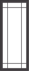 WDMA 30x72 (29.5 x 71.5 inch) Pine Wood Dark Grey Aluminum Crank out Casement Window with Prairie Grilles
