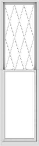 WDMA 32x120 (31.5 x 119.5 inch)  Aluminum Single Double Hung Window with Diamond Grids