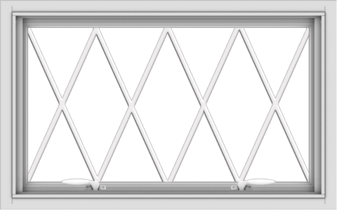 WDMA 32x20 (31.5 x 19.5 inch) White uPVC Vinyl Push out Awning Window without Grids with Diamond Grills