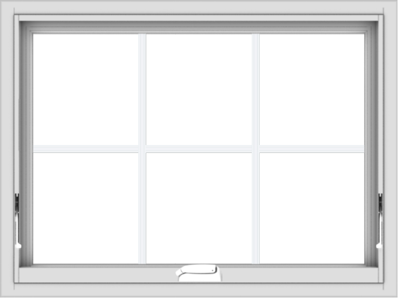 WDMA 32x24 (31.5 x 23.5 inch) White Vinyl uPVC Crank out Awning Window ...