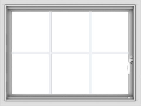 WDMA 32x24 (31.5 x 23.5 inch) White uPVC Vinyl Push out Casement Window with Colonial Grids Interior