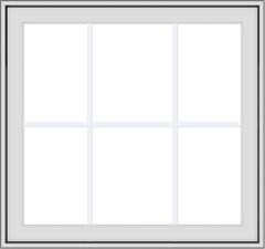 WDMA 32x30 (31.5 x 29.5 inch) White Vinyl uPVC Crank out Awning Window with Colonial Grids Exterior