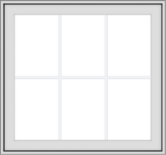 WDMA 32x30 (31.5 x 29.5 inch) White uPVC Vinyl Push out Awning Window with Colonial Grids Exterior