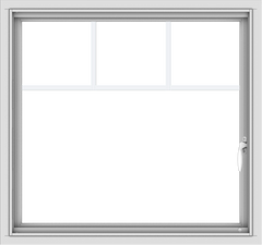 WDMA 32x30 (31.5 x 29.5 inch) White uPVC Vinyl Push out Casement Window with Fractional Grilles