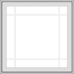 WDMA 32x32 (31.5 x 31.5 inch) White uPVC Vinyl Push out Casement Window with Prairie Grilles