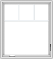 WDMA 32x36 (31.5 x 35.5 inch) White Vinyl UPVC Crank out Casement Window with Fractional Grilles
