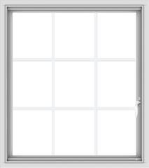 WDMA 32x36 (31.5 x 35.5 inch) White uPVC Vinyl Push out Casement Window without Grids