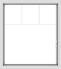 WDMA 32x36 (31.5 x 35.5 inch) White uPVC Vinyl Push out Casement Window with Fractional Grilles
