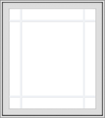 WDMA 32x36 (31.5 x 35.5 inch) White uPVC Vinyl Push out Casement Window with Prairie Grilles
