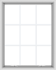 WDMA 32x40 (31.5 x 39.5 inch) White uPVC Vinyl Push out Awning Window with Colonial Grids Interior