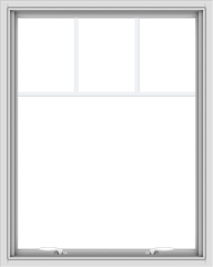 WDMA 32x40 (31.5 x 39.5 inch) White uPVC Vinyl Push out Awning Window with Fractional Grilles