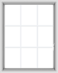 WDMA 32x40 (31.5 x 39.5 inch) White uPVC Vinyl Push out Casement Window without Grids