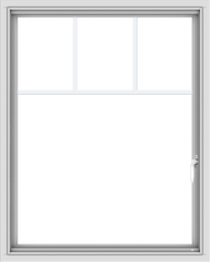 WDMA 32x40 (31.5 x 39.5 inch) White uPVC Vinyl Push out Casement Window with Fractional Grilles