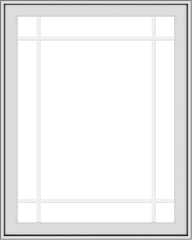 WDMA 32x40 (31.5 x 39.5 inch) White uPVC Vinyl Push out Casement Window with Prairie Grilles
