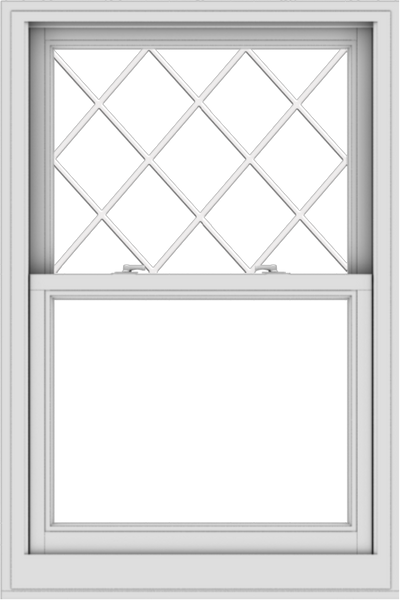 WDMA 32x48 (31.5 x 47.5 inch)  Aluminum Single Double Hung Window with Diamond Grids
