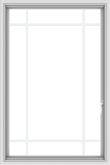 WDMA 32x48 (31.5 x 47.5 inch) White uPVC Vinyl Push out Casement Window with Prairie Grilles