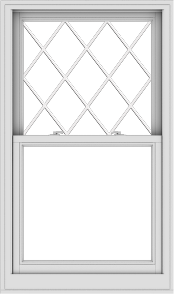 WDMA 32x54 (31.5 x 53.5 inch)  Aluminum Single Double Hung Window with Diamond Grids