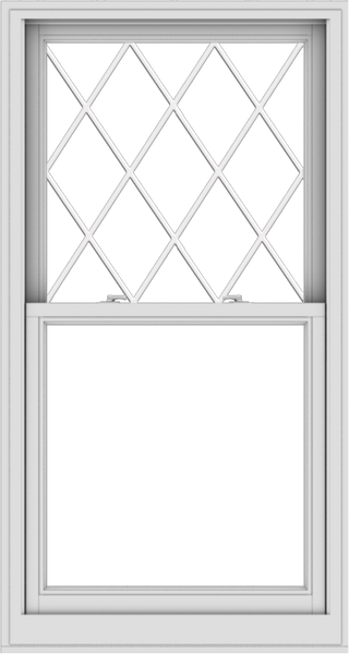WDMA 32x60 (31.5 x 59.5 inch)  Aluminum Single Double Hung Window with Diamond Grids