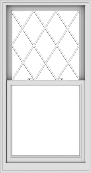 WDMA 32x61 (31.5 x 60.5 inch)  Aluminum Single Double Hung Window with Diamond Grids