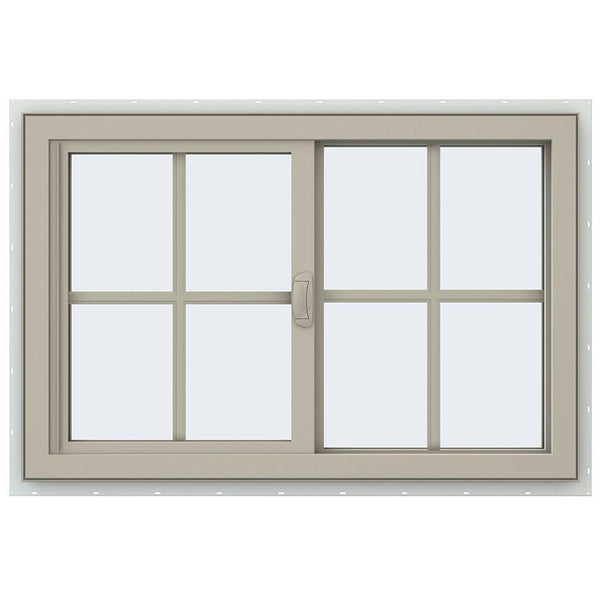 36x24 35.5x23.5 Vinyl PVC Sliding Window With Colonial Grids Grilles