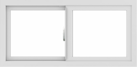 WDMA 36x18 (35.5 x 17.5 inch) Vinyl uPVC White Slide Window without Grids Interior