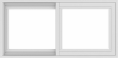 WDMA 36x18 (35.5 x 17.5 inch) Vinyl uPVC White Slide Window without Grids Exterior