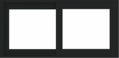 WDMA 36x18 (35.5 x 17.5 inch) Vinyl uPVC Black Slide Window without Grids Exterior