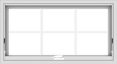 WDMA 36x20 (35.5 x 19.5 inch) White Vinyl uPVC Crank out Awning Window with Colonial Grids Interior