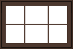 WDMA 36x24 (35.5 x 23.5 inch) Oak Wood Dark Brown Bronze Aluminum Crank out Awning Window with Colonial Grids Exterior