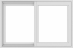WDMA 36x24 (35.5 x 23.5 inch) Vinyl uPVC White Slide Window without Grids Interior