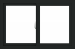 WDMA 36x24 (35.5 x 23.5 inch) Vinyl uPVC Black Slide Window without Grids Interior