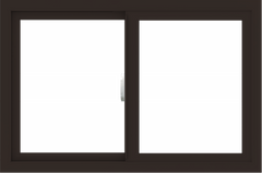 WDMA 36x24 (35.5 x 23.5 inch) Vinyl uPVC Dark Brown Slide Window without Grids Interior