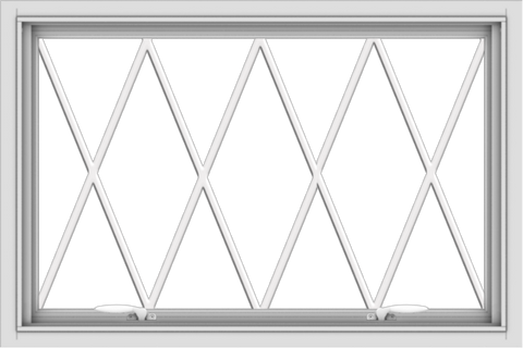WDMA 36x24 (35.5 x 23.5 inch) White uPVC Vinyl Push out Awning Window without Grids with Diamond Grills