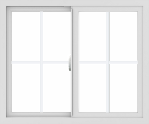 WDMA 36x30 (35.5 x 29.5 inch) Vinyl uPVC White Slide Window with Colonial Grids Exterior