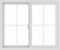 WDMA 36x30 (35.5 x 29.5 inch) Vinyl uPVC White Slide Window with Colonial Grids Exterior