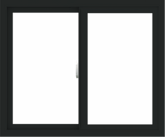 WDMA 36x30 (35.5 x 29.5 inch) Vinyl uPVC Black Slide Window without Grids Interior